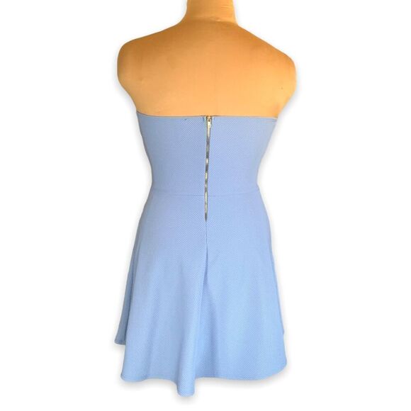 Vintage Windsor Mini Dress Strapless Light Blue Skater Sweetheart Neckline Large - Picture 3 of 10